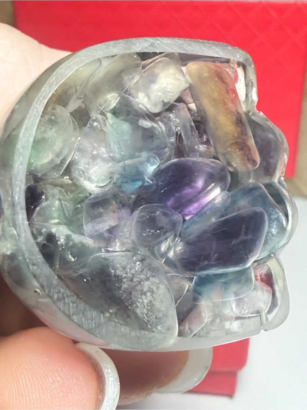 Unicorn Crystal Chip Resin Purple Clear Figurine 2.5 inches